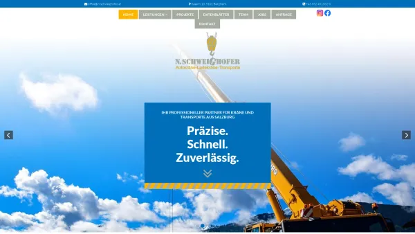 Website Screenshot: Norbert Schweighofer - Mobilkran Salzburg - Norbert Schweighofer Gesellschaft mit beschränkter Haftung - Date: 2023-06-15 16:02:34