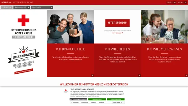 Website Screenshot: Österreichisches Rotes Kreuz PR Agentur Kampagne campaign Hilfe help Rotes Kreuz Rettung Hilfe Notruf Notarzt 144 Rettungs und Kra - Home – Rotes Kreuz - Date: 2023-06-23 12:07:41