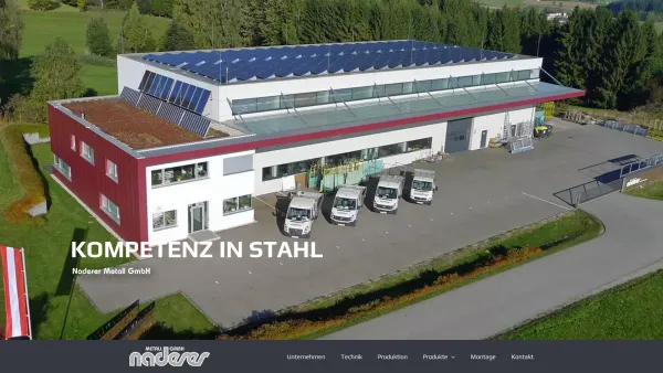 Website Screenshot: Ing. Vinzenz Naderer GmbH - Home - Naderer Metall GmbH - Date: 2023-06-23 12:07:41