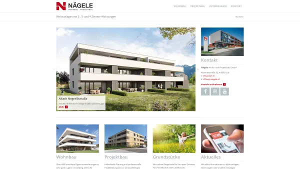 Website Screenshot: Nägele Wohn und Projektbau GmbH - Wohnanlagen mit 2-, 3- und 4-Zimmer Wohnungen - Nägele Wohn- und Projektbau - Date: 2023-06-23 12:07:41