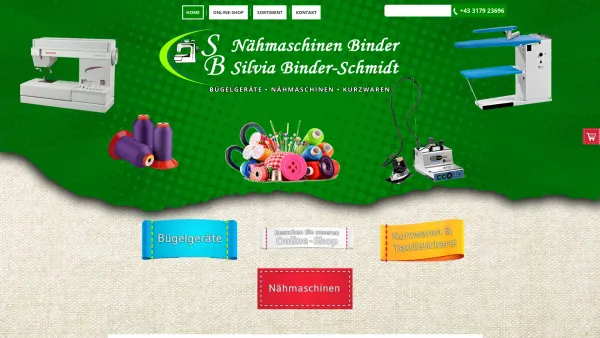 Website Screenshot: Nähmaschinen Johann Binder - Nähmaschinen Binder - Verkauf und Reparatur in Passail - Date: 2023-06-23 12:07:41
