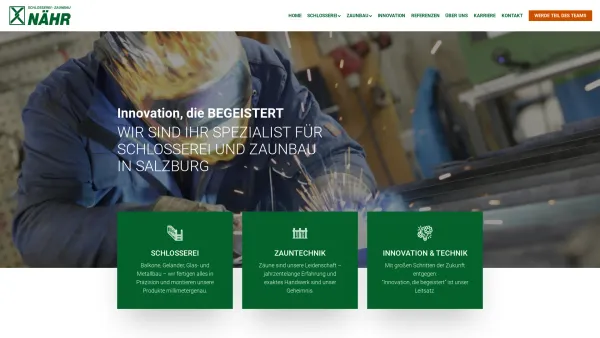 Website Screenshot: Schlosserei-Zaunbau Nähr GmbH Co Zaunbau Naehr - Schlosserei Zaunbau Nähr Salzburg - Date: 2023-06-23 12:07:41