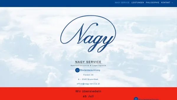 Website Screenshot: Nagy Tranporte - Spezialtransporte & Lagerlogistik • NAGY SERVICE - Date: 2023-06-23 12:07:41