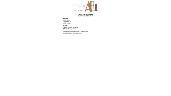 Website Screenshot: NailArt EUnternehmen der R.Drexel-Businessgoup - nailART - the nail company | Eine Marke der CECO GmbH - Date: 2023-06-23 12:07:41