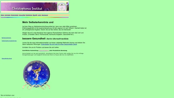 Website Screenshot: Christophorus-Institut - Namensanalyse, Radionik, Bioresonanz, Informations-, Energie- und Alternativmedizin, Lichttherapie, Astrologie - Date: 2023-06-23 12:07:41