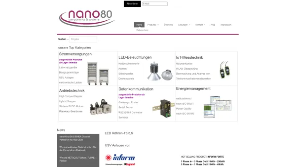 Website Screenshot: Nano80 - USV Anlagen von nano80.at - Date: 2023-06-23 12:07:41