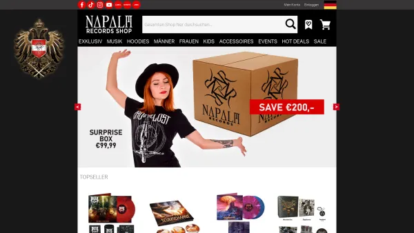 Website Screenshot: Napalm Records Handels GmbH - Rock & Heavy Metal | NAPALM RECORDS OFFICIAL SHOP Buy albums and official band merch directly from the record label. | Rock & Heavy Metal Empire - Date: 2023-06-14 10:44:04