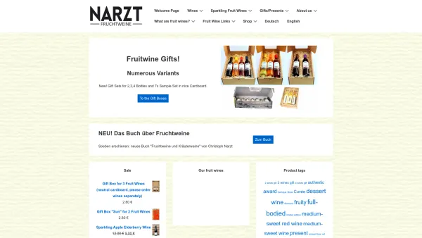 Website Screenshot: Fruchtweine Narzt - Fruitwines Narzt – Premium Fruit Wines – Dessert Wine, Special Wine - Date: 2023-06-26 10:26:35