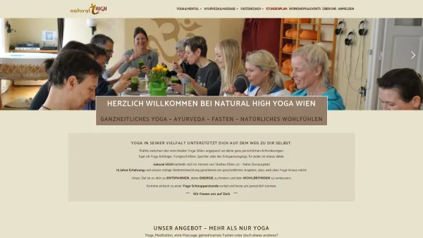 Website Screenshot: Yoga Wien 22 Ayurveda & Yoga Zentrum natural HIGH - Yoga Wien - natural HIGH Yoga & Ayurveda Zentrum - Date: 2023-06-14 10:44:04