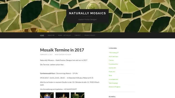 Website Screenshot: Naturally Mosaics Heidi Easton-Pichler - Naturally Mosaics – Easton-Pichler Designs - Date: 2023-06-15 16:02:34