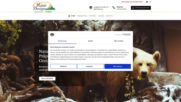 Website Screenshot: Naturdesign Salzkammergut - Naturdesign Präparationsatelier - Gratzer - Salzkammergut - Date: 2023-06-23 12:07:44