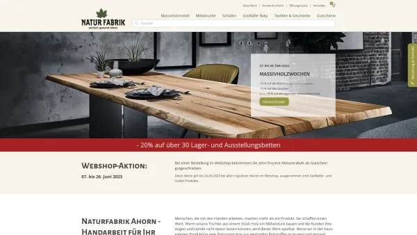 Website Screenshot: Naturfabrik Schneider GmbH - Naturfabrik Ahorn - einfach gut leben - Date: 2023-06-23 12:07:44
