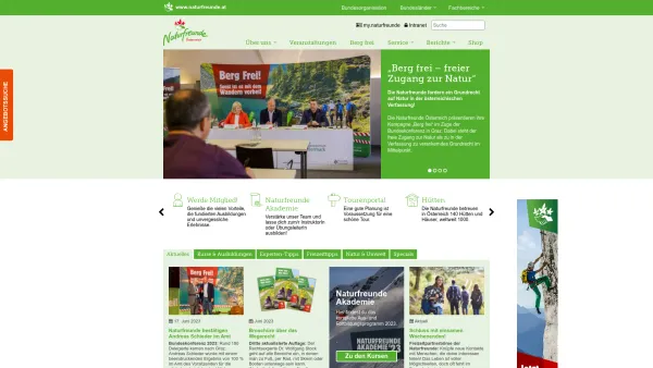 Website Screenshot: Naturfreunde Österreich - Naturfreunde Österreich - Date: 2023-06-23 12:07:44