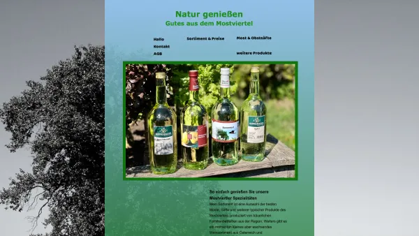 Website Screenshot: Natur genießen Produkte aus dem Mostviertel - Seite 1 _ Start - Date: 2023-06-14 10:44:04
