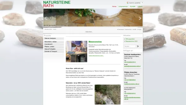 Website Screenshot: Brueder Rath Steinbrueche GmbH - Stainzer Gneis, Marmor, Granit & Co. | Natursteine Rath - Home - Date: 2023-06-23 12:07:44