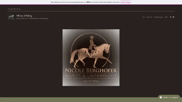 Website Screenshot: NB Joy of Riding - Beritt & Unterricht | Nicole Berghofer - Joy Of Riding | Wiener Neustadt - Date: 2023-06-26 10:26:35