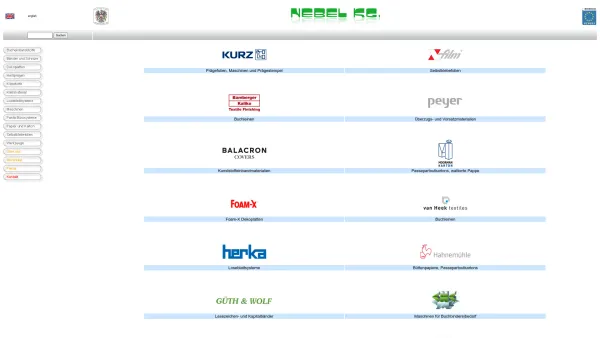 Website Screenshot: Nebel KG - Nebel KG - Seit 1906 Großhandel für Buchbindereibedarf und die graphische Industrie. - Date: 2023-06-23 12:07:47