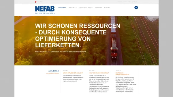 Website Screenshot: Nefab Packaging Austria GmbH - Der globale Partner für komplette Verpackungslösungen | Nefab Österreich - Date: 2023-06-23 12:07:47
