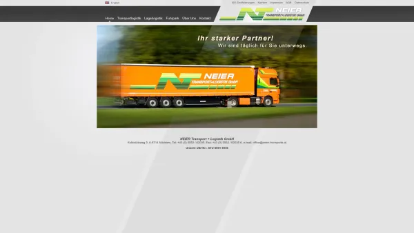 Website Screenshot: Heinrich Peter NEIER TRANSPORT LOGISTIK GmbH - NEIER TRANSPORT + LOGISTIK GmbH - Speditionsunternehmen aus Vorarlberg - Date: 2023-06-23 12:07:47
