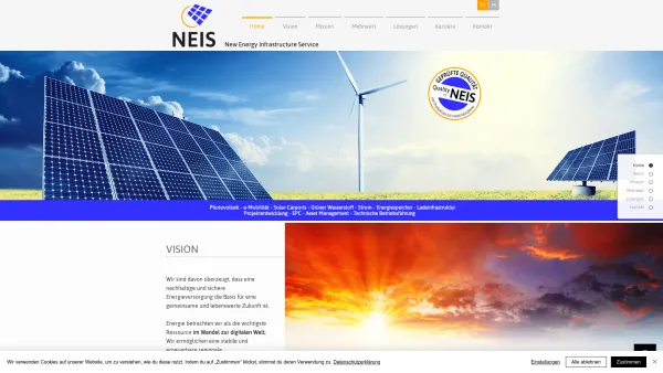 Website Screenshot: NEIS GmbH New Energy Infrastructure Service - NEIS - New Energy Infrastructure Service in Frastanz | Photovoltaik e-Mobilität - Date: 2023-06-26 10:26:35