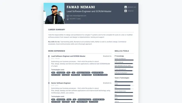 Website Screenshot: F.Nemani - Fawad Nemani: Lead Software-Engineer and SCRUM-Master - Date: 2023-06-23 12:07:47