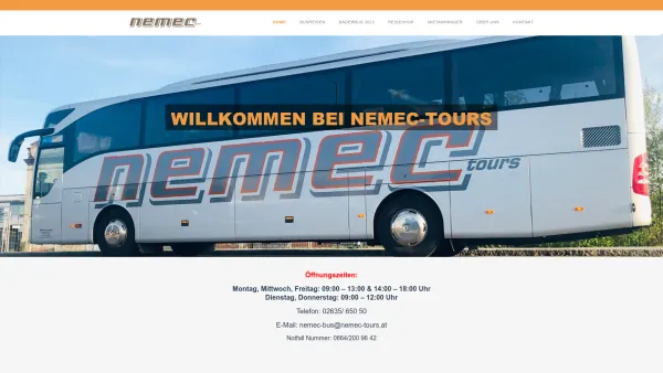 Website Screenshot: Reisebuero Nemec 2620 Neunkirchen Taxi 06763259400 - Nemec Tours - Busreisen - Tagesfahrten, Mehrtagesfahrten, Jesolo - Date: 2023-06-23 12:07:46