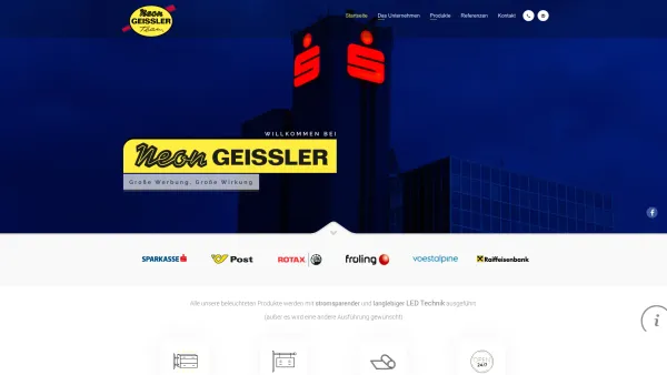 Website Screenshot: NEONGEISSLER Beschriftungen Luegmayer GmbH Co Neon Geissler - NEONGEISSLER – Leuchtwerbung | Beschriftungen - Date: 2023-06-23 12:07:47