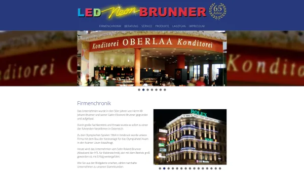 Website Screenshot: Neon Brunner - Neon-Licht Brunner - Konz. Elektrounternehmen für Werbe- und Lichtbau - Date: 2023-06-23 12:07:47