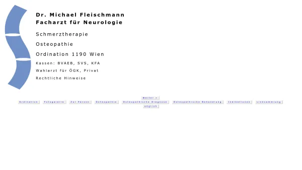 Website Screenshot: Dr. Fleischmann - Dr. Michael Fleischmann - Facharzt für Neurologie – Startseite - Date: 2023-06-23 12:07:47