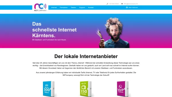 Website Screenshot: netcompany - WLAN Internet Provider GmbH - NETcompany - der Internet Provider für schnelles Internet am Land - Date: 2023-06-15 16:02:34