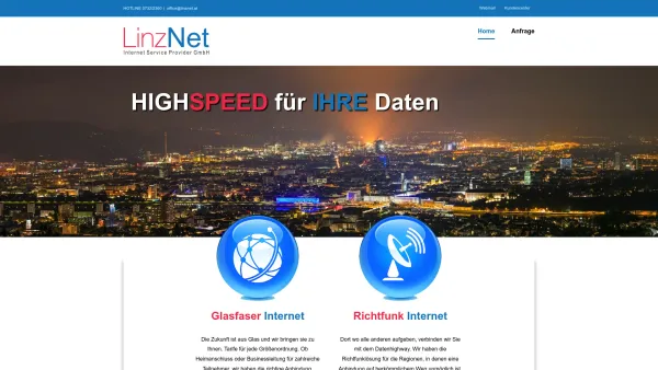 Website Screenshot: netpark internet- und netzwerkconsulting gmbh - LinzNet - Glasfaser und Richtfunk in Oberösterreich - LinzNet Internet Service Provider GmbH - Date: 2023-06-15 16:02:34
