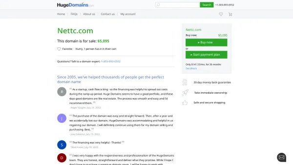 Website Screenshot: to netTC HandelsgmbH - Nettc.com is for sale | HugeDomains - Date: 2023-06-23 12:07:50