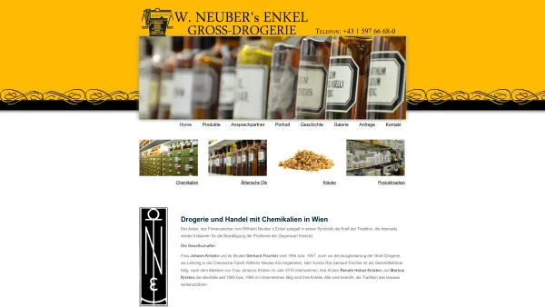 Website Screenshot: Wilhelm Neubers Enkel Dr. Brunner W. NEUBERs ENKEL GROSS-DROGERIE - Drogerie - Wien - Wilhelm Neuber's Enkel Dr Brunner & Kolb GmbH - Date: 2023-06-23 12:07:50