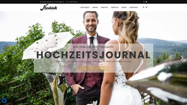 Website Screenshot: Kurt und Karoline Neuböck Gesellschaft bürgerlichen neuböck-moden - Original Home - Neuböck Mode/Hochzeit/Tracht - Date: 2023-06-23 12:07:50