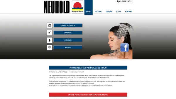Website Screenshot: Neuhold Gesellschaft Arbeit - Ihr Installateur in Linz-Leonding - Neuhold Installation - Date: 2023-06-23 12:07:53