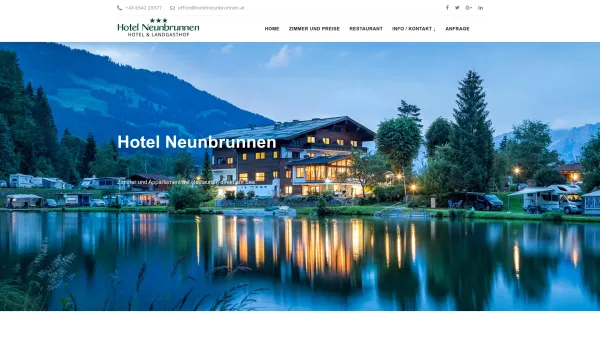 Website Screenshot: Bad Neunbrunnen - Hotel Neunbrunnen in Maishofen / Zell am See - Restaurant, Zimmer und Appartement am Waldsee - Date: 2023-06-23 12:07:53