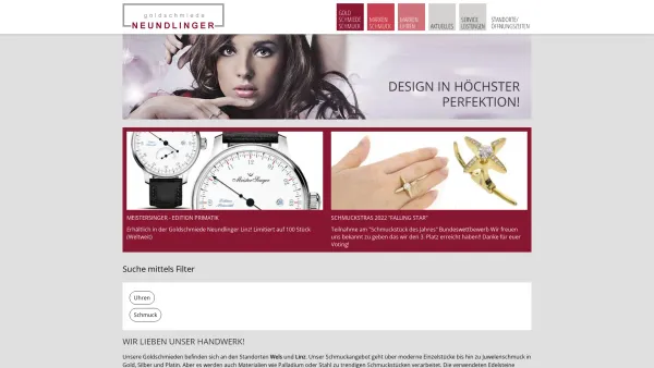 Website Screenshot: Goldschmiede Neundlinger - neundlinger design - Goldschmiede, Juwelier Wels / Linz - Date: 2023-06-23 12:07:53