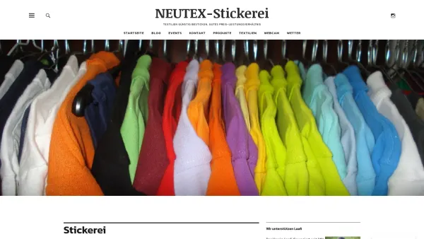 Website Screenshot: NEUTEX-Stickerei - NEUTEX-Stickerei | Textilien günstig besticken, gutes Preis-Leistungsverhältnis - Date: 2023-06-23 12:07:53