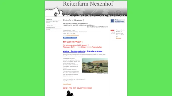 Website Screenshot: Ingrid und Marion Plasch Reiterfarm Nexenhof Grund Weinviertel Niederösterreich Österreich Austria - Reiterfarm Nexenhof - Nexenhof - Date: 2023-06-23 12:07:55