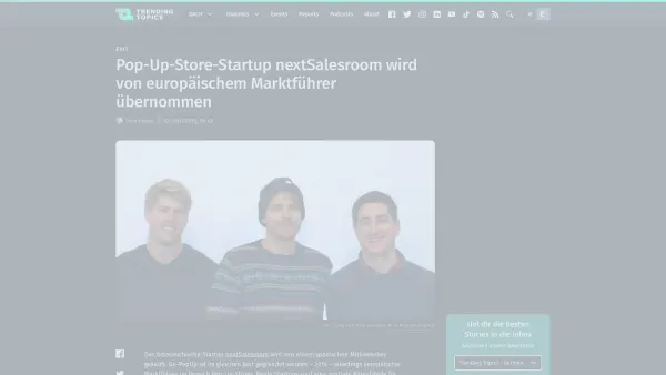 Website Screenshot: nextSalesroom - Pop-Up-Store-Startup nextSalesroom wird von europäischem Marktführer übernommen - Date: 2023-06-23 12:07:55