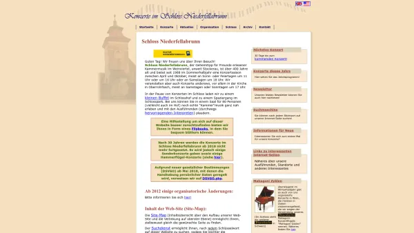 Website Screenshot: Schloß Niederfellabrunn Veranstalter für Kulturkreis Niederfellabrunn - Konzerte in Niederfellabrunn - Date: 2023-06-23 12:07:55