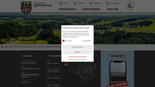 Website Screenshot: Marktgemeindeamt Niederwaldkirchen RiS-Kommunal - Niederwaldkirchen, Oberösterreich - Startseite - Date: 2023-06-15 16:02:34