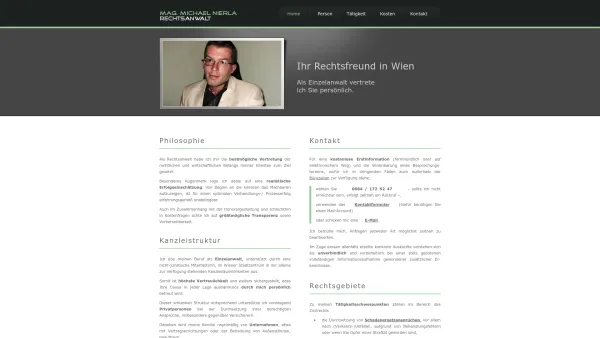 Website Screenshot: Mag. Michael Nierla | Rechtsanwalt - Rechtsanwalt Mag. Michael Nierla · 1010 Wien | Annagasse 5 - Date: 2023-06-23 12:07:55