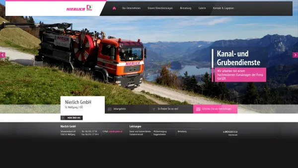 Website Screenshot: Nierlich GmbH - Nierlich GmbH - Kanal- und Grubendienste - Date: 2023-06-23 12:07:55