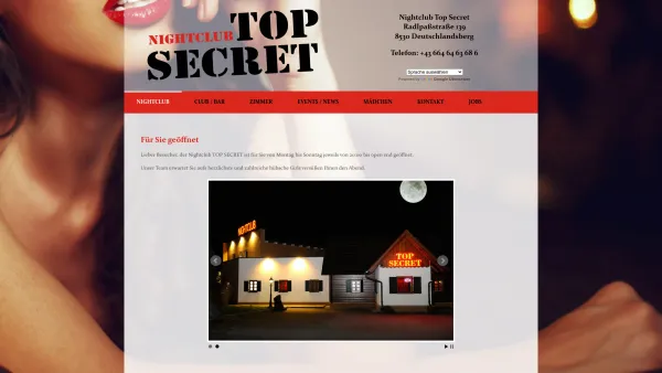 Website Screenshot: R.B.GmbH Oberbuch55 - Nightclub Top Secret ? Für Sie geöffnet - Date: 2023-06-15 16:02:34