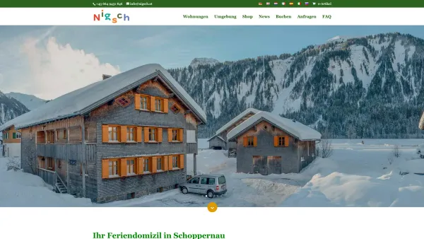 Website Screenshot: Ferienbauernhof Hofkäserei Familie Nigsch - Urlaub am Ferienbauernhof Nigsch in Schoppernau im Bregenzerwald - Date: 2023-06-14 10:44:07