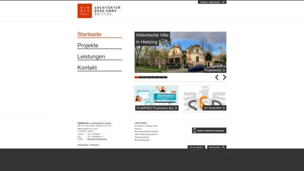 Website Screenshot: NIMMERFALL Architekturbüro GmbH - Startseite: Nimmerfall Architekurbüro GmbH BM.ZT.SV. - Date: 2023-06-23 12:07:58