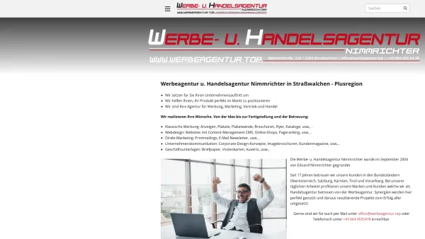 Website Screenshot: Werbeagentur Nimmrichter Salzburg - Werbeagentur Handelsagentur - Werbeagentur Nimmrichter - Date: 2023-06-23 12:07:58