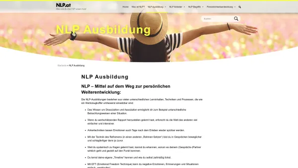 Website Screenshot: linzer akademie für NLP - NLP Ausbildung | NLP.at - Date: 2023-06-23 12:07:58