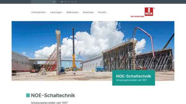 Website Screenshot: NOE-Schaltechnik Austria - NOE-Schaltechnik: Schalungen, Betongestaltung und Gerüste - Date: 2023-06-15 16:02:34